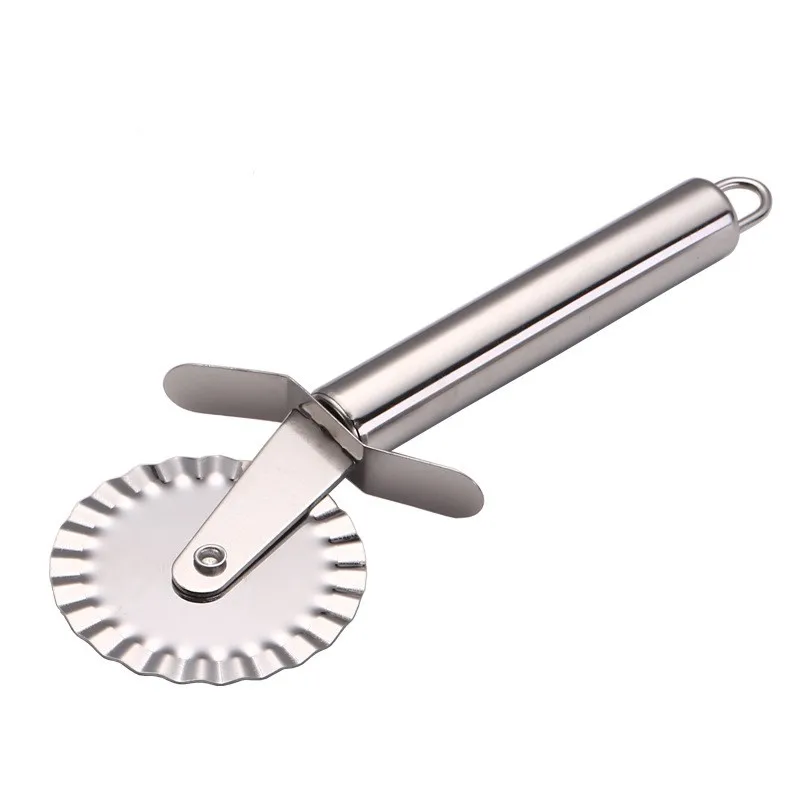 4YANG Stainless Steel Pizza Cutter Double Roller Pizza Knife Cutter Pastry Pasta Dough Crimper Kitchen Pizza Tools - Цвет: JJYY113700002