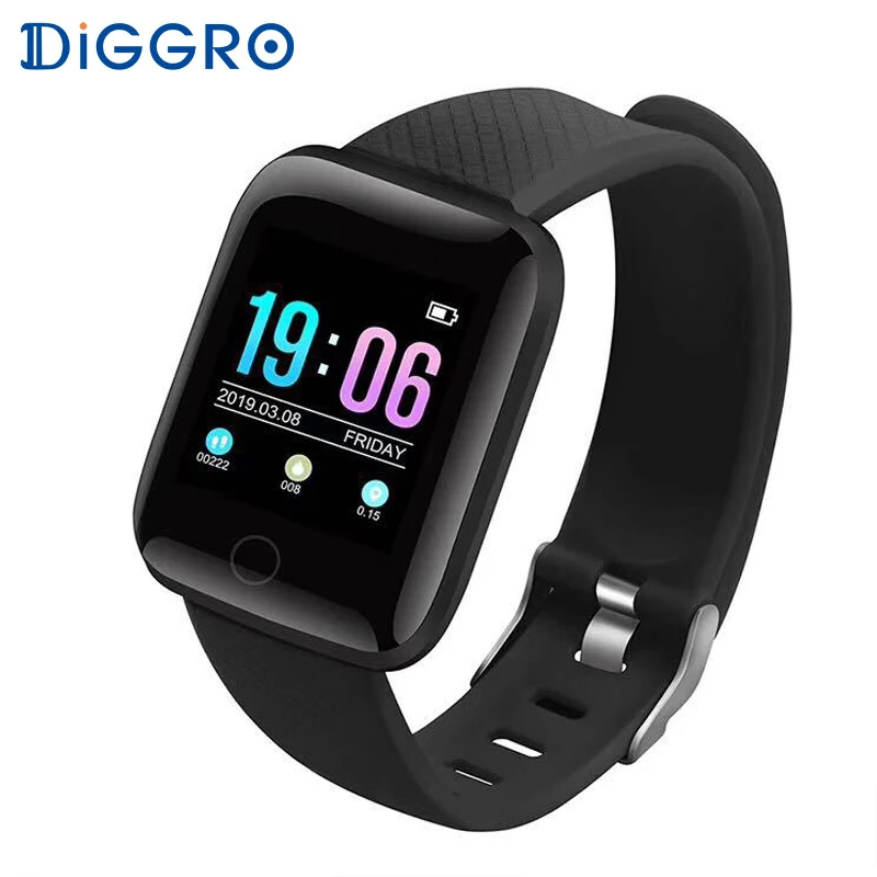 

Diggro 116 Plus Bluetooth Smart Bracelet Watch Men IP67 Waterproof Blood Pressure Heart Rate Monitor Fitness Tracker Smartband