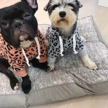 

Fashion French Bulldog Leopard Hoodie Winter Warm Coat Pet Dog Clothes for Small Medium Dogs Schnauzer Corgi Pug Costume KLC25
