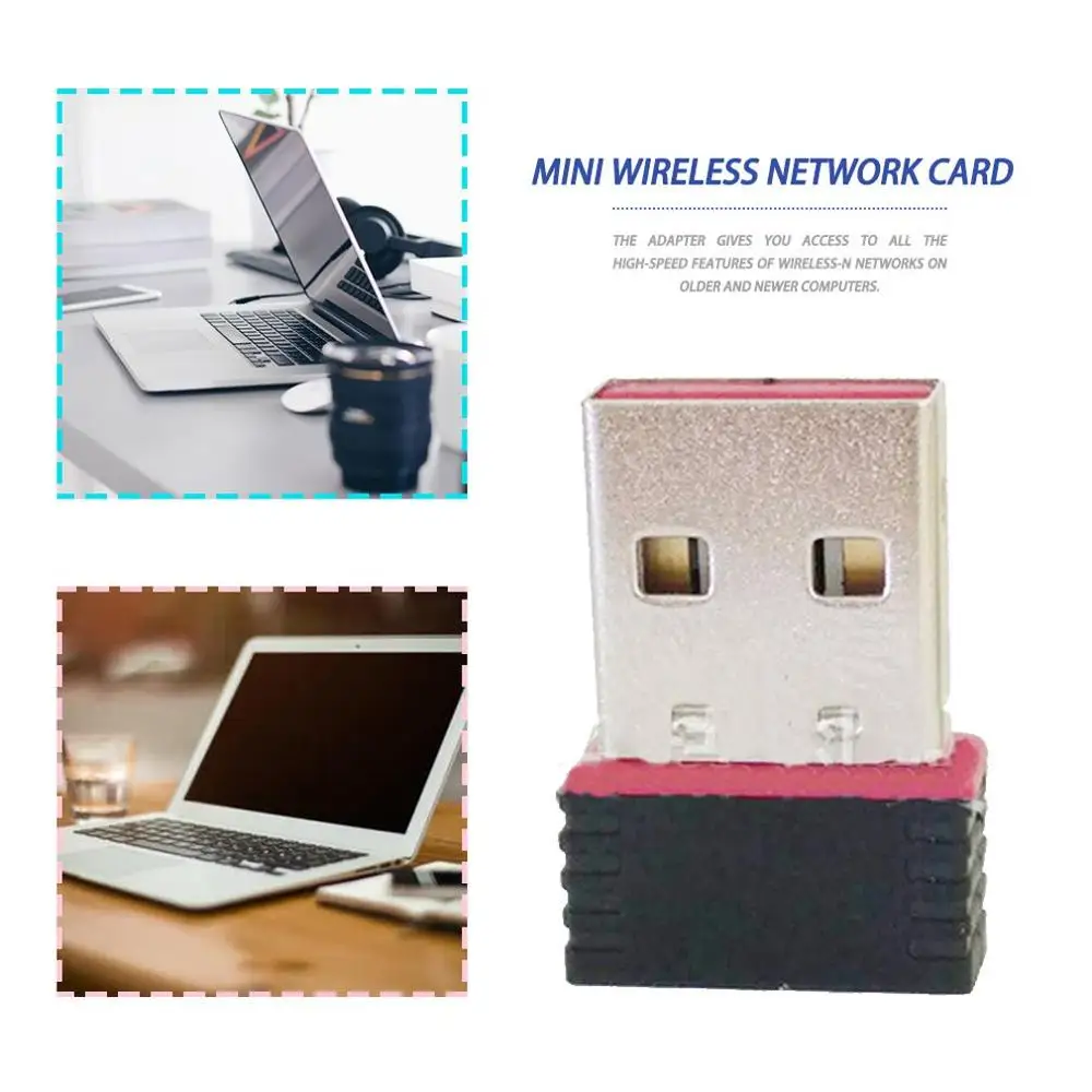 Мини ПК WiFi адаптер USB антенна Беспроводная компьютерная сетевая карта мини