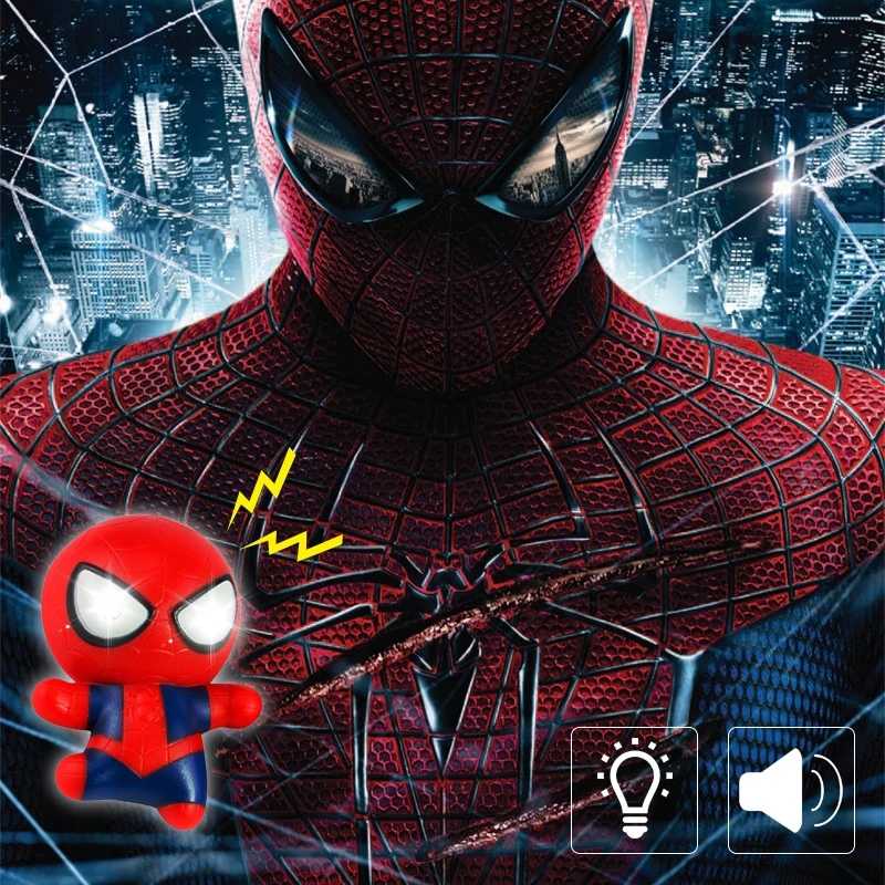 

Avengers Superhero Spiderman with shield LED Keychain,Sound Key Rings Man cool Flashlight car keychain Children's gift