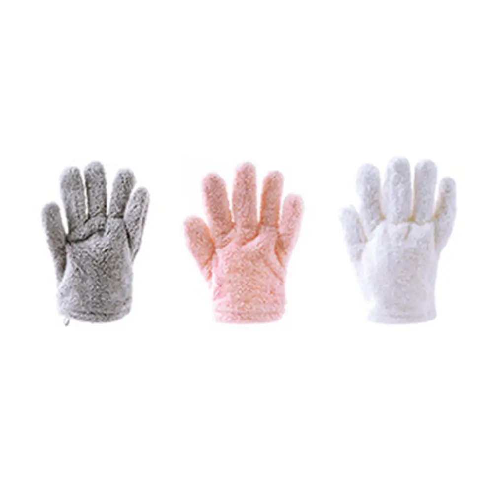 Quick Dry Hair Gloves Quick drying Coral Velvet Five Fingers Quick drying Absorbent Gloves 4