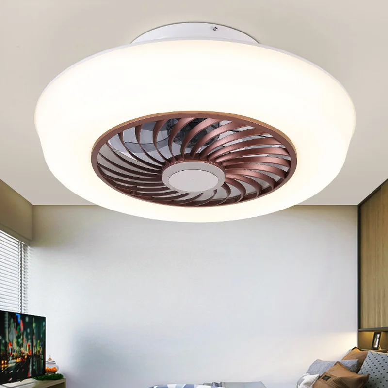 Led Ceiling Fan Light Nordic Bedroom Lamp Fan Light Invisible Simple Modern Ceiling Fans