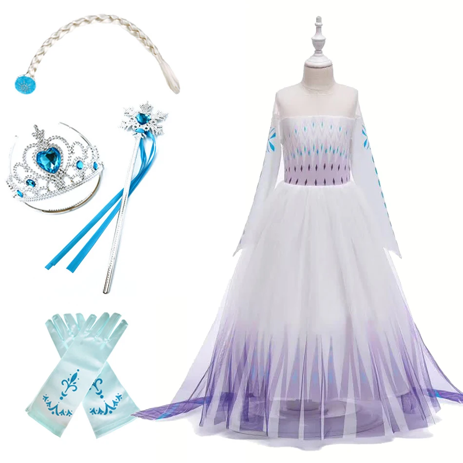 

Elza Dress Elsa Disguise Girls Princess Dresses Kids Cosplay Snow Queen 2 Costume Carnival Birthday Party Clothing Anna Dresses