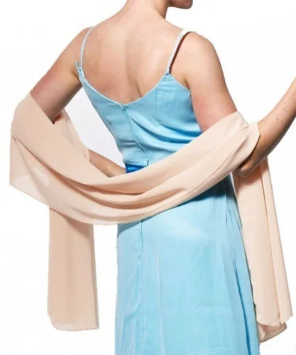 Solid Chiffon Wedding Bridal Shawl Wrap Cape Bolero Scarf Cloak Women Accessories