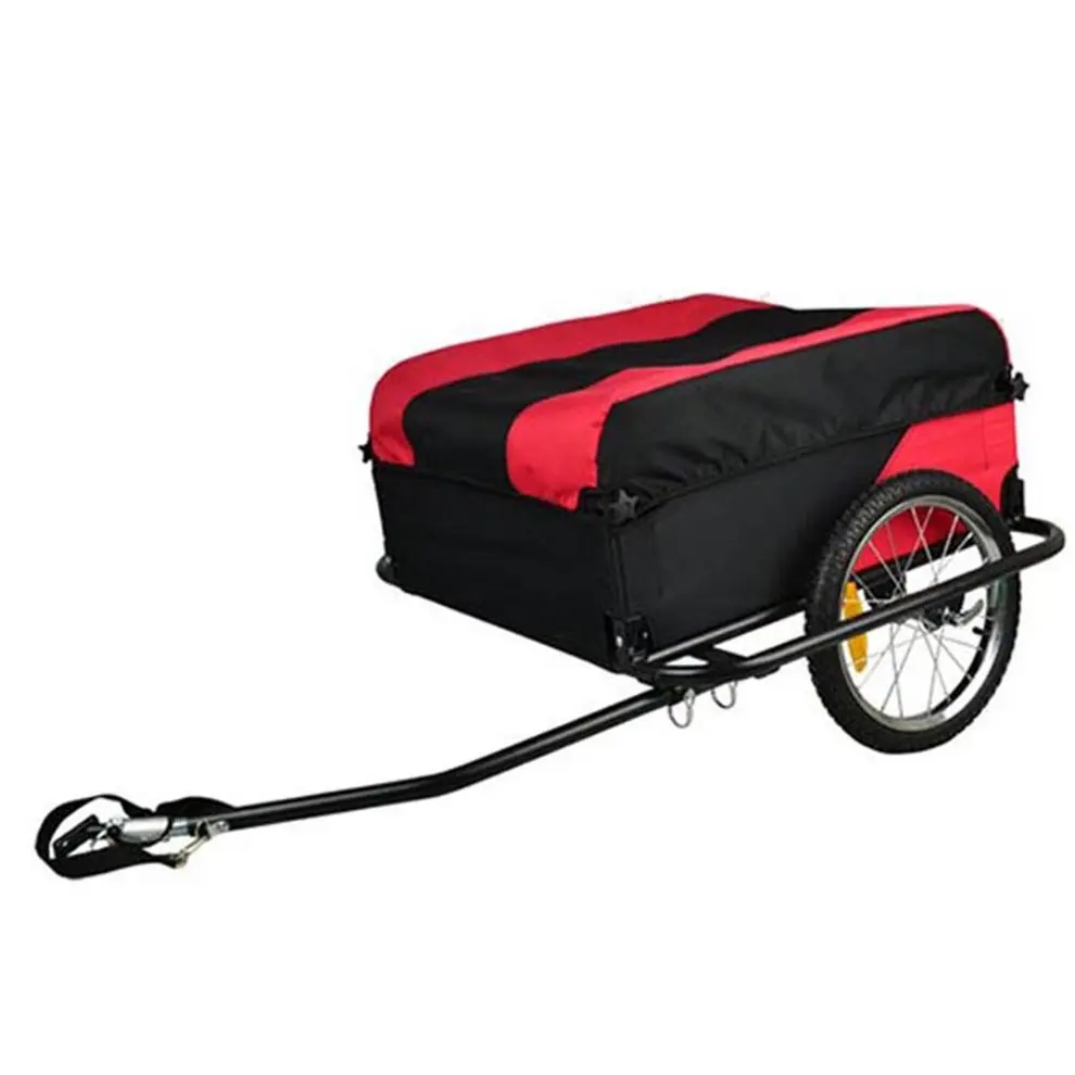 

Sturdy Lightweight Folding Bike Cargo Dog Pet Bicycle Cargo Trailer Metal Alloy Carries 40Kg Reflective Strip