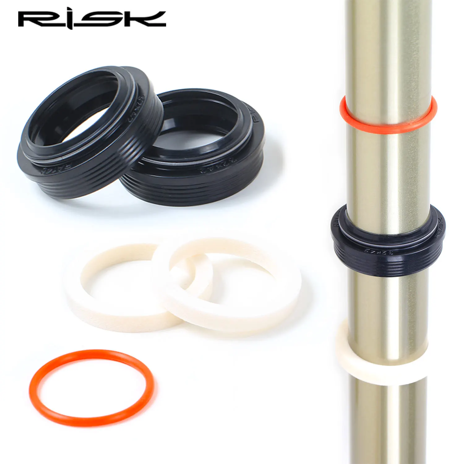 Suitable for Front Fork Repair Kit Parts YINJIESHANGMAO Bicycle Front Fork Dust Seal Ring 32mm-36mm Seal Ring Foam Ring Color : 36mm with Edge 