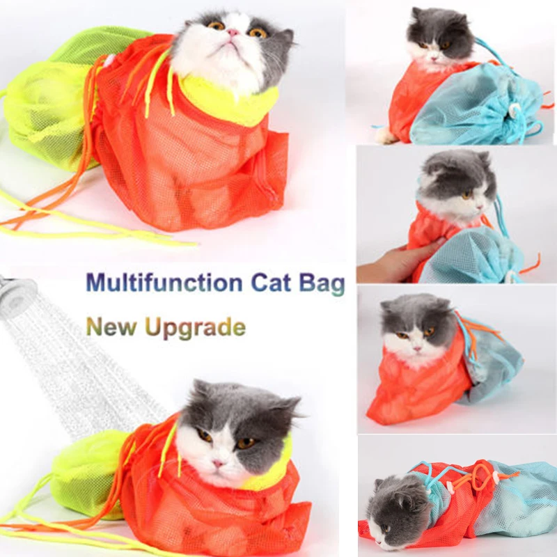 Mesh Pet Cat Grooming Bath Bag Cat Supplies Washing Bags For Pet Cat Bathing Nail Trimming 1 Mesh Pet Cat Grooming Bath Bag Cat Supplies Washing Bags For Pet Cat Bathing Nail Trimming 3