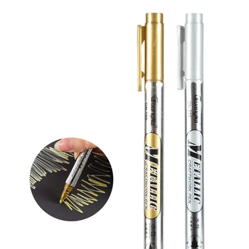 

1Pc Metallic Marker Gold Silver Art Craft Maker Pens for Glass Metal Ceramic Plastic Writing Marking DIY Gift Card Album