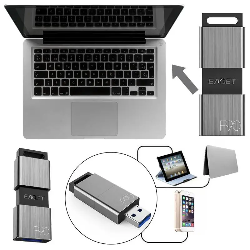 EAGET F90 Портативный Бизнес металлический USB 3,0 U Диск флеш-накопитель данных ручка 16/32/64/128/256 ГБ для WIN 10
