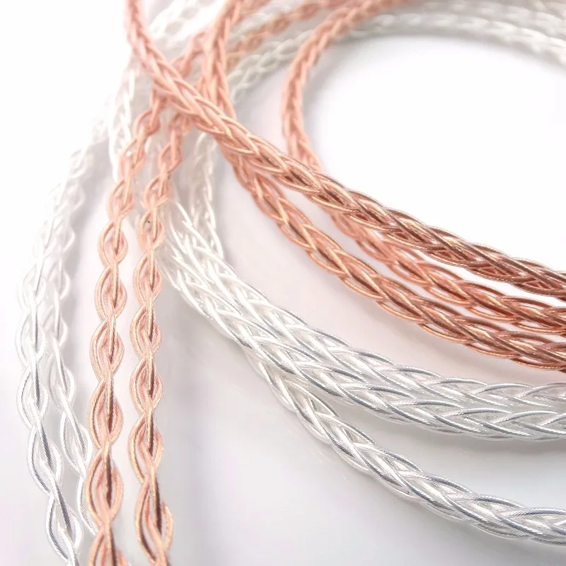 1 5M braid 8 Cores 5N PCOCC copper Headphone Upgrade Cable for HD580 HD600 HD650 Headphone