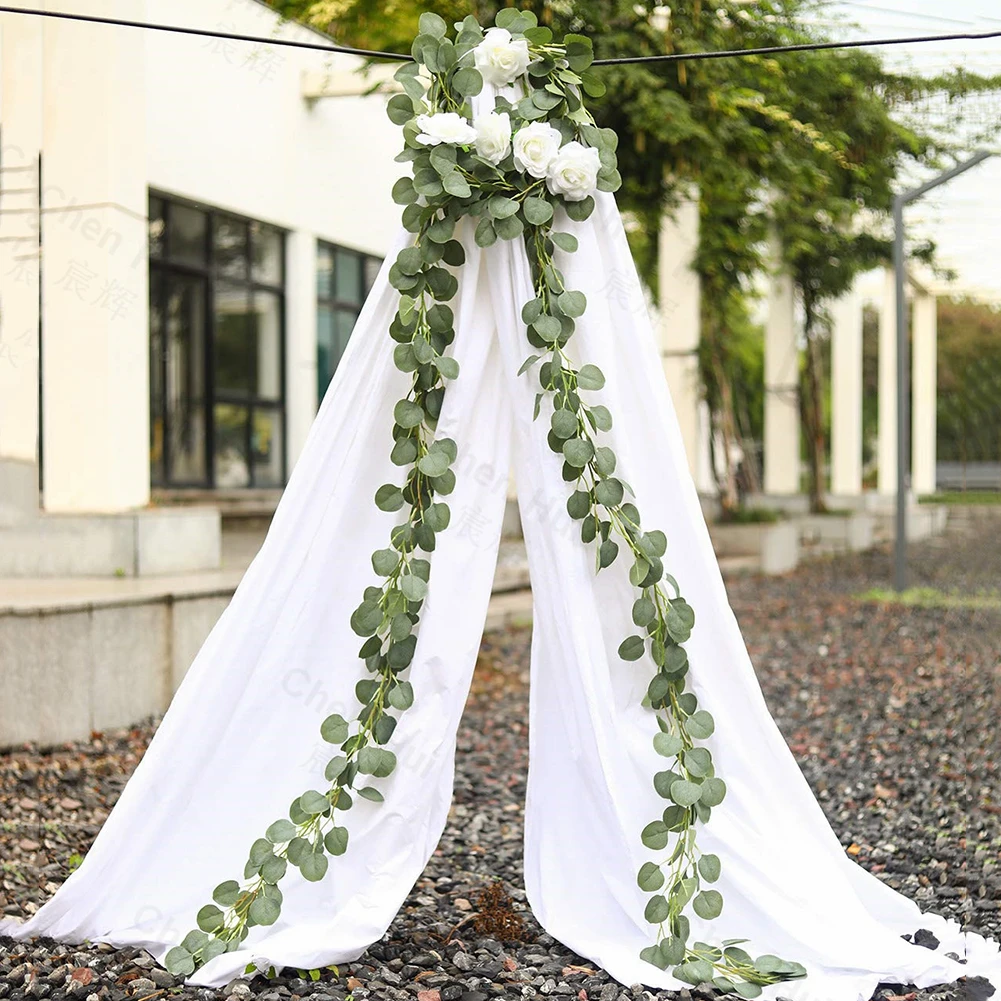 

2m Wedding Decoration Artificial Green Eucalyptus Vines Rattan artificial Fake Plants Ivy Wreath Wall Decor Vertical Garden