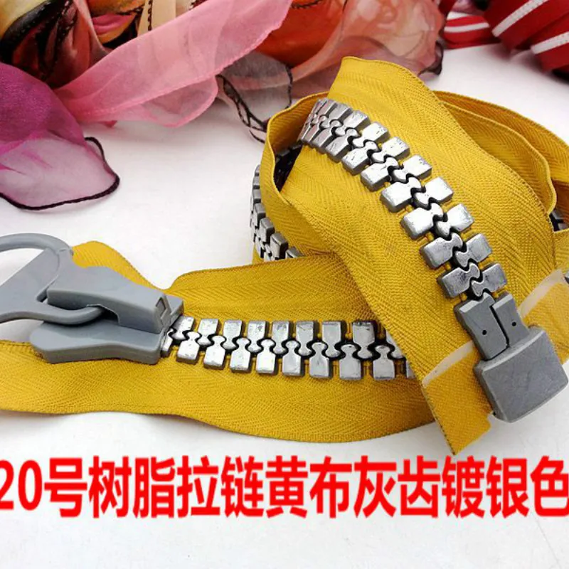 2 шт./лот 20# Длинные негабаритных смолы пластик молния 70 см золото серебро багаж для одежды DIY пальто куртка Швейные аксессуары