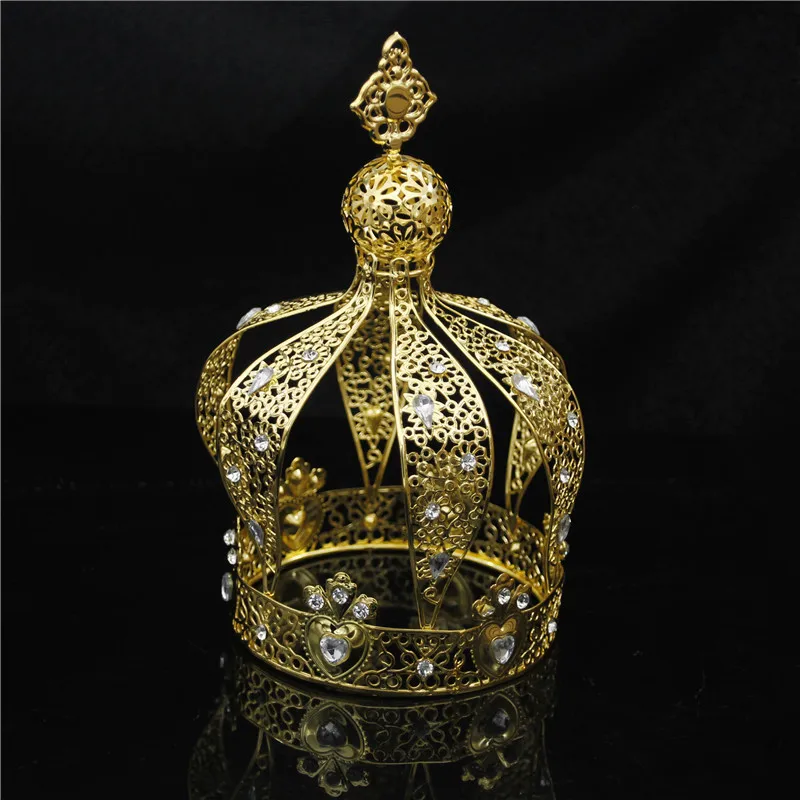 Wholesale Drop Ship Gold Round Cake Crown Wedding Diadem Bridal Hair Jewelry for Party Prom Birthday Tiaras Ornaments | Украшения и