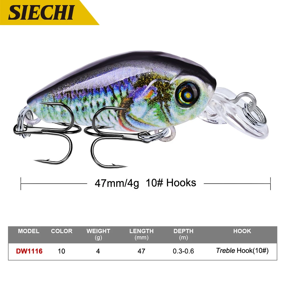 

Crankbait Fishing Lures Floating Shallow Diving Fishing Lure 4g/47mm Lifelike Artificial Wobbler Bait Metal Propeller