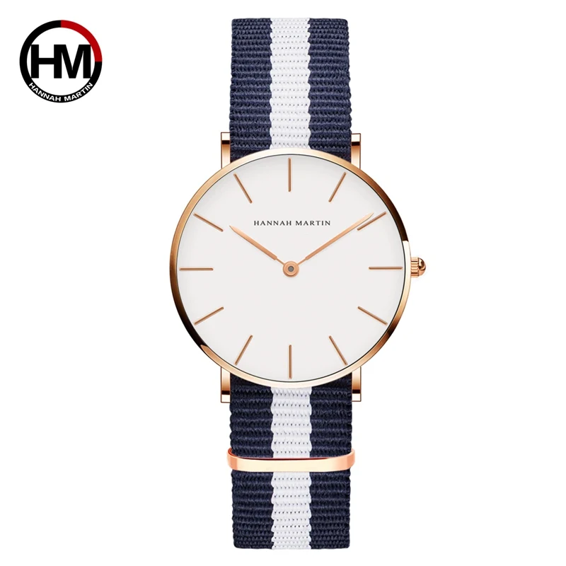 Quartz Watch Classic Nylon Strap Japan Quartz Movement Fashion Casual Wrist Watch Fabric thin Canvas Wristwatch For Women