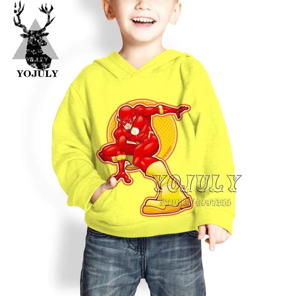 YOJULY The flash harajuku 3D Drucken lightning аниме Уличная пуловер для маленьких мальчиков и девочек подростков hiip hop Детская толстовка C93