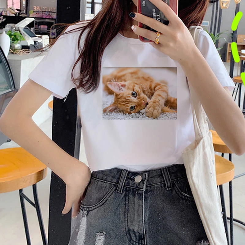 Women's T-shirt () Print T-shirt Clothes White TShirt Harajuku Graphic T-shirt Fashion   Landscape T-shirt Female