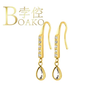

BOAKO Teardrop Earrings For Women 925 Sterling Silver Earrings Dangle Jewellery Piercing Oreille Ear Cuff Plata De Ley #9.8