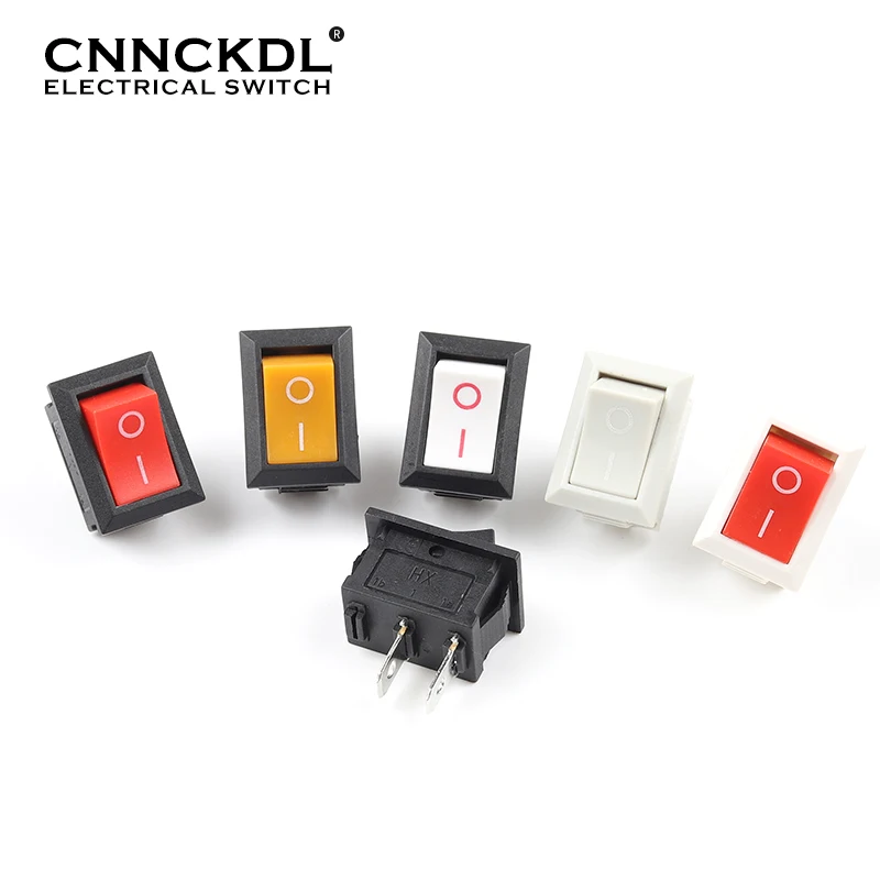 5 PCS/lot KCD1 21X15mm Rocker Switch ON-OFF 2 Position Power Switch 2Pin 6A/250VAC 10A/125VAC Red Blue Green Yellow Black White