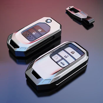 金属車のキーケースカバーfob適切なホンダアコードix × 9 10シビック × 10フィットジャズiv 4 gk 5 crv v 5 hrv vezel市gmオデッセイ