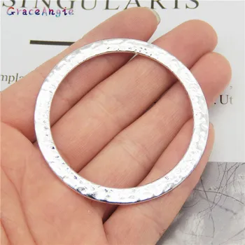 

5PCS Alloy Large Geometric Round Circle Connector Charm For DIY Drop Earring Circle Charm Pendant 54MM Geometry Round Jewelry