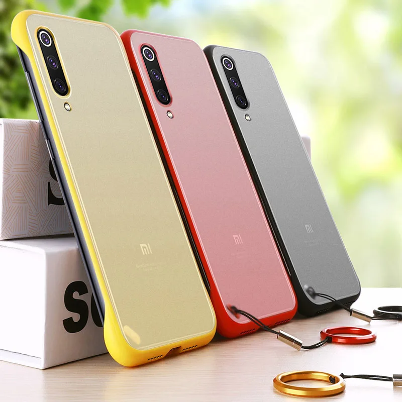 

Transparent Matte Case For Xiaomi 9 Mi9 SE Xiaomi 8 Cover Frameless For Redmi K20 Pro K20 With Finger Ring Hard PC Case