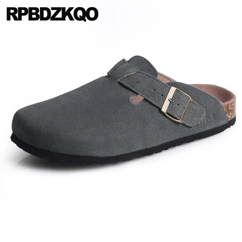 Designer Flat Slides Slip On Slippers Fashion Mules Casual Shoes Cork Beach Closed  Toe Breathable Men Sandals Leather Summer - AliExpress