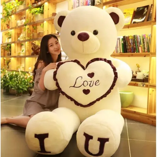 100cm Big Teddy Bear Plush Toy Lovely Huge Stuffed Soft Bear Kawaii Doll Lover Room Decor Kids Toy For Girlfriend Pillow Gift