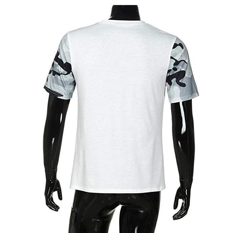 Новинка 2020 Мужская футболка облегающая Повседневная камуфляжная блузка с