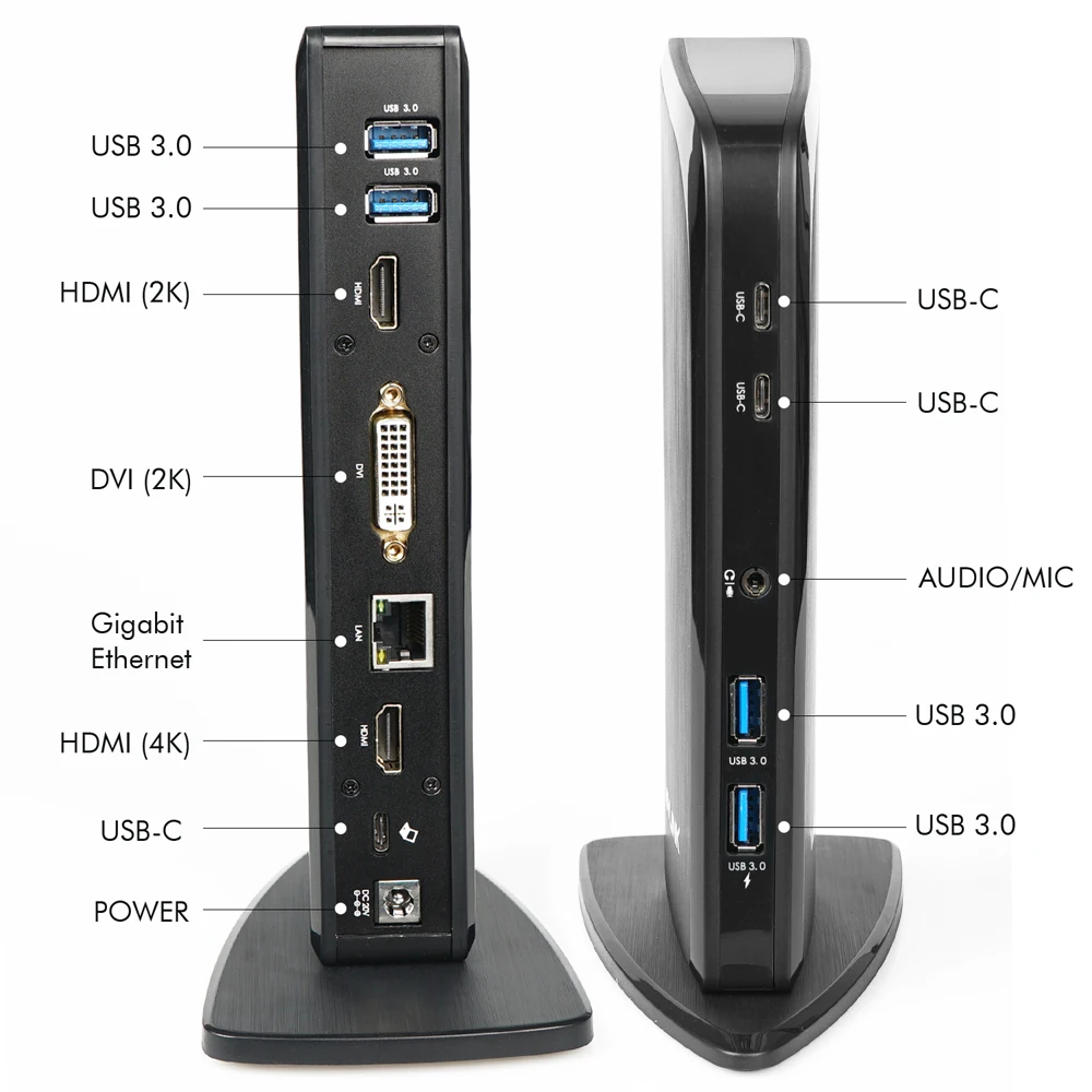 Wavlink Универсальный USB C двойной дисплей док станция с 4K HDMI DVI Gigabit RJ45 60 Вт PD для