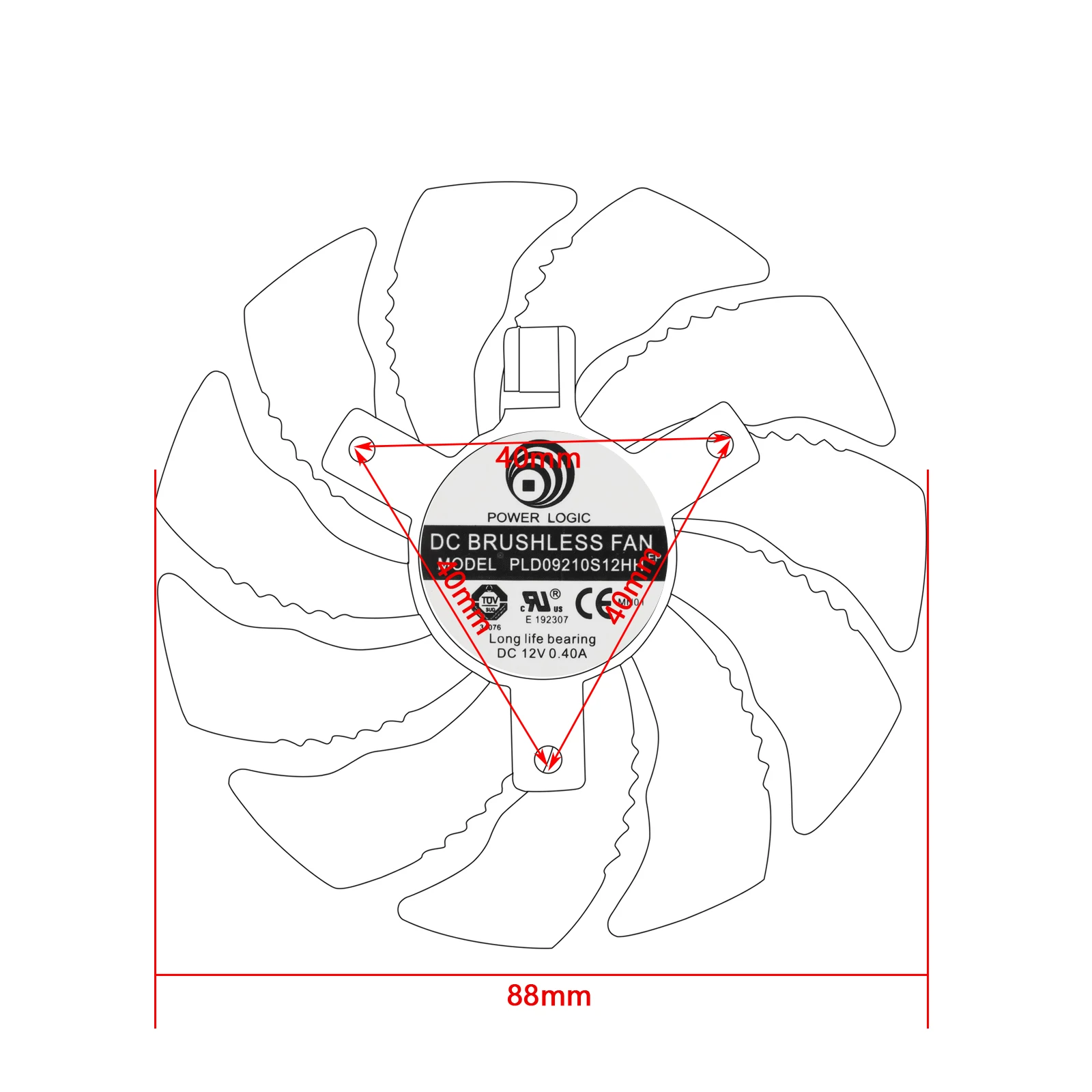 para Gigabyte Geforce Gtx 1050 g1 1060 Aorus Radeon rx 580 570 470 480 Gtx960 Pld09210s12hh 88 mm Placa Gráfica Ventilador de Refrigeração - Imagem 3