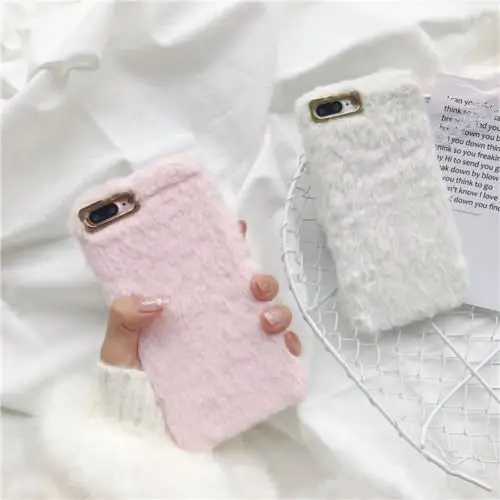 LLZ.COQUE модные блестящие чехлы с теплым мехом для Iphone 11 Pro Xr XS MAX X XS 10 6 6S 7 8 PLUS 5 5S SE Противоударная задняя крышка Capas