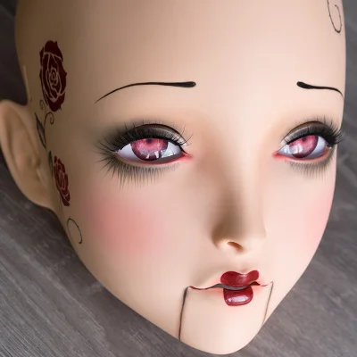 LiLi Mask-13) милая девушка Смола половина головы настроить Косплей Японская ролевая игра Аниме Силиконовые кигуруми маска Трансвестит кукла - Цвет: mask12