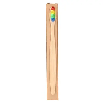 

Natural Bamboo Environment Toothbrush Made with Rainbow Nylon Infused Bristles in Recycled Biodegradable