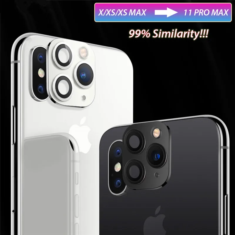 Для iPhone X XS Max XR секундная смена 11 PRO MAX наклейка на рассеиватель 11PRO MAX Роскошный металлический алюминиевый чехол для объектива камеры Защитная крышка