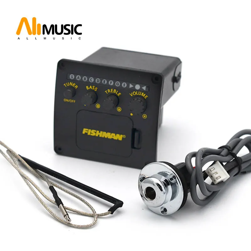 

10pcs Fishman 2 Bands Equalizer EQ with Tuner for Acoustic Guitar pickup Black