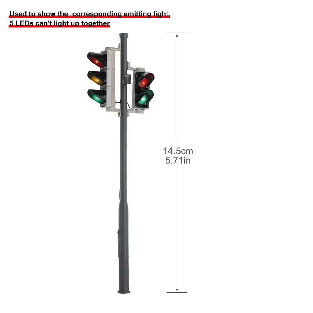 4pcs G Scale Model Signals Red/Yellow/Green 1:25 Block Signal Traffic Lights 