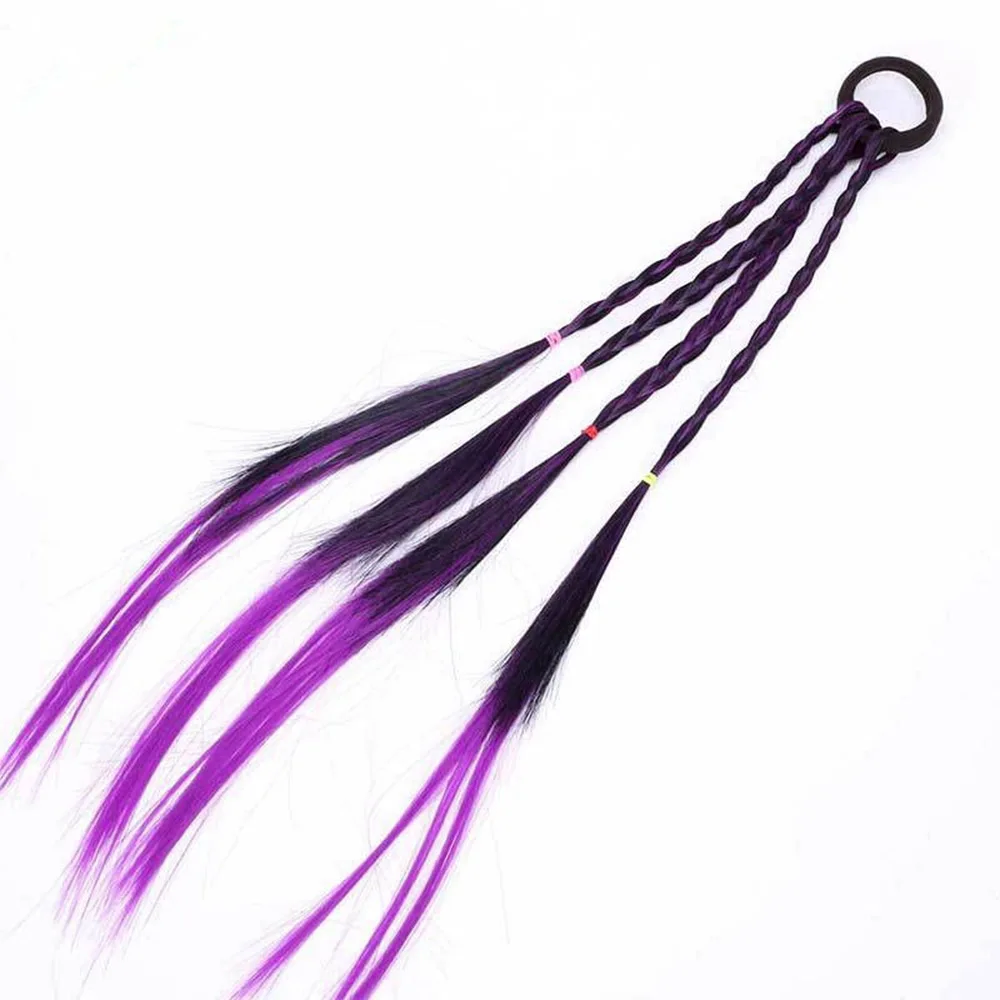 Новинка, модная повязка на голову для девочек, плетеная веревка, простая резинка, аксессуары для волос, Детский парик, веревка для волос, инструменты, головной убор - Цвет: Фиолетовый