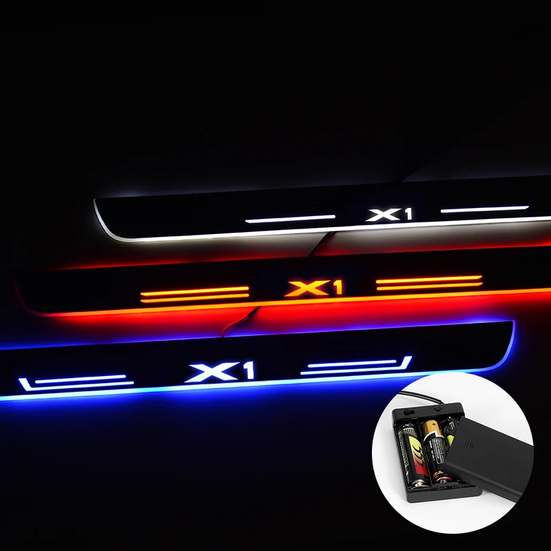 

LED Door Sill For BMW X1 E84 F48 2009 - 2019 Streamed Light Scuff Plate Acrylic Battery Car Door Sills Accessories