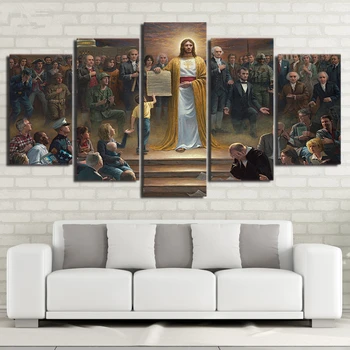 

Wall Art Canvas Pictures Home Decor No Frame 5 Pieces Classic Painting Jesus Christ Returns To Earth Christian Prints Poster