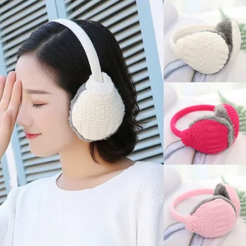 

Women Earmuffs Winter Warm Plush Ears Mask 2019 New Fashion Women Knited Ear Antifreeze Outdoor Protect Ears Accessories