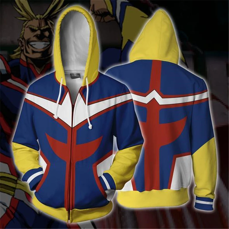 3D Printed My Hero Academia Hoodie Men Women Boko no Hero Academia Cosplay Costume Zipper Sweatshirt School Jackets - Цвет: 3