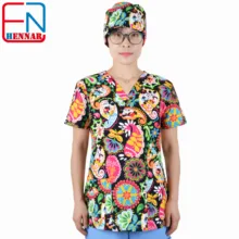 Hennar медицинские скрабы для кормящих женщин скрабы медсестры медицинская Униформа медицинский para mujer Скраб Топы+ шапки