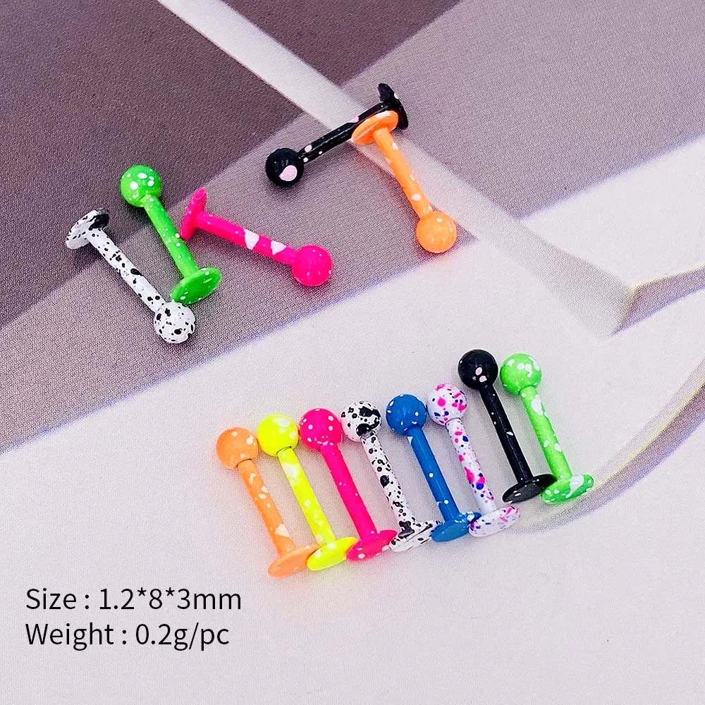 Prettyia 12Pcs 16G Crystal CZ Anillo De Labio Labret Roscado Internamente Tragus Pendiente De