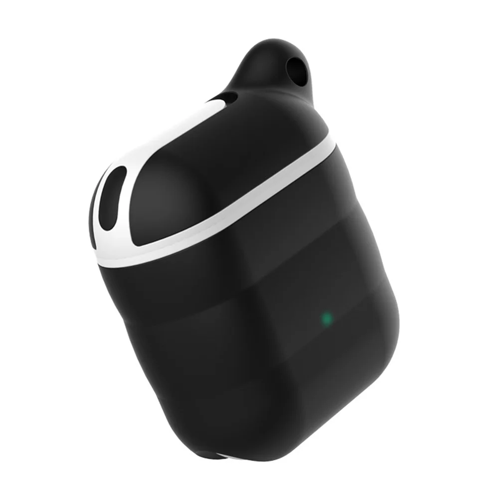 Black White Мягкий силиконовый чехол для наушников для Apple AirPods 1 2, защита от потери, водонепроницаемый защитный чехол для наушников, зарядная коробка для AirPods - Цвет: Black White