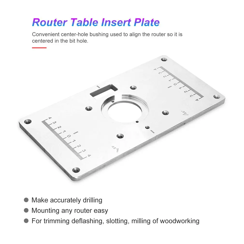 Алюминиевый роутер стол вставка пластина деревянный триммер роутера модели гравировальный станок с 4 кольцами для деревообработки скамейки