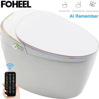 

FOHEEL Intelligent One-Piece Smart Toilet Intelligent Toilet WC Elongated Remote Controlled Toilet Integrated Automatic