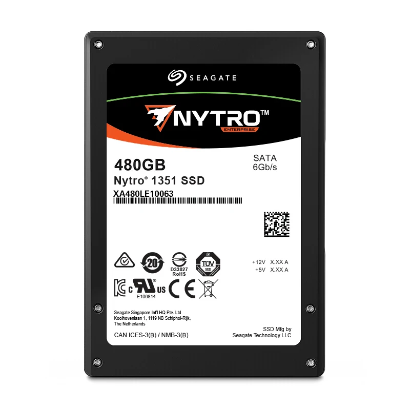 Seagate Nytro 1351 480 ГБ 960 1,92 ТБ 3,84 ТБ SATA 6 ГБ/сек. 3D TLC 2,5 дюйма SSD