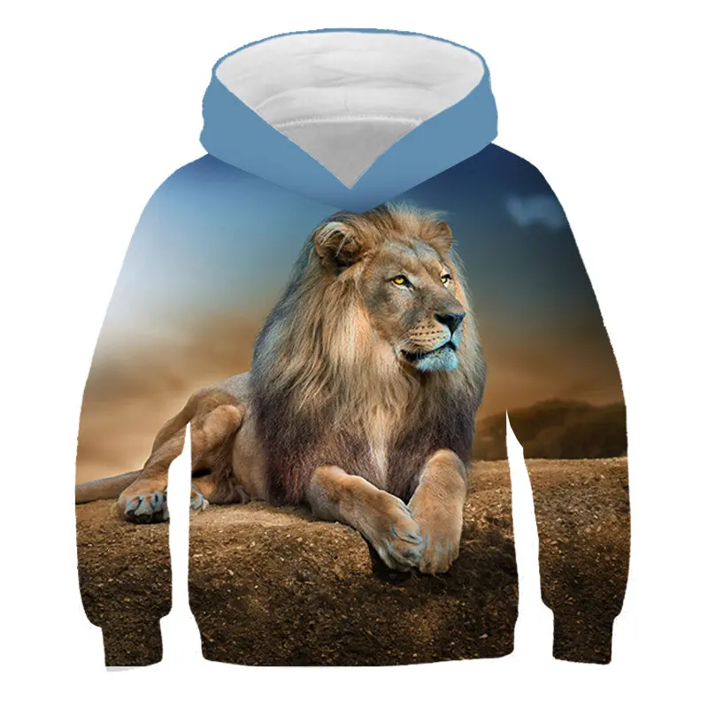 Последняя модель, Детская толстовка с 3D принтом животных детское пальто свитер с капюшоном детская одежда для отдыха с леопардовым принтом тигра - Цвет: TNT-742